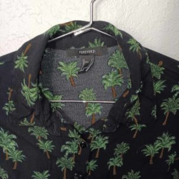 Forever 21 Palm Tree Print Dress Size Small - Picture 5 of 11